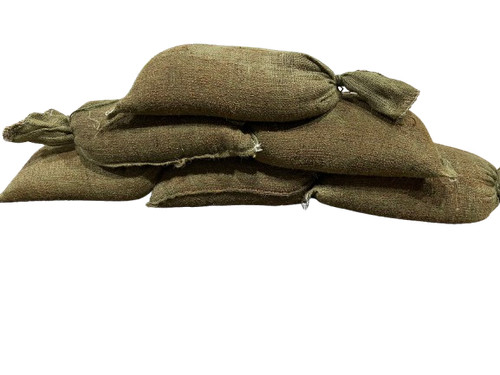 Hessian sandbag flooding - sandbag,