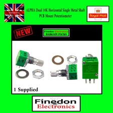 ALPHA 10K Dual Ganged Variable Resistor Potentiometer Pot LINEAR PCB