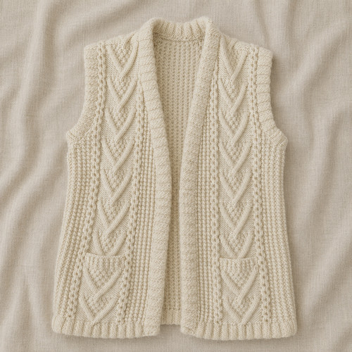 Hand knitted aran style - hand,