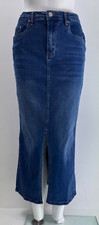 Ladies Ex In The Style Maxi Denim Skirt Size 10 12 14 16 18 20 22 24 26 28 30 32