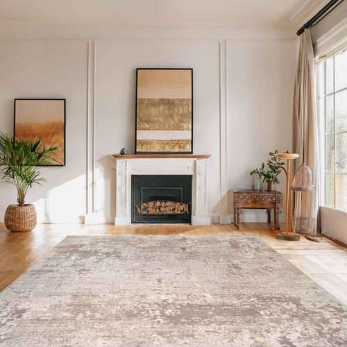 Lorenz rug cream and beige - cream,