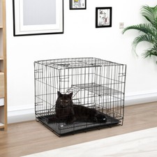 Metal Cat Kitten Ferret Cage Enclosure Pet Playpen Crate Carrier Iron Wire Cages