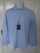 Hackett London Shirt for Men. BNWT. Light Blue. Size Medium, 42" Chest. Slim Fit