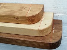 Solid Pine wood Radiator Mantel Shelf Rounded curved edges, + concealed brackets