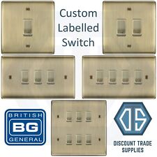 BG Antique Brass Custom Labelled Appliance Grid Switch 1-6 Gang Kitchen NAB