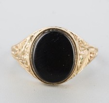 Antique 9ct gold black - black, onyx