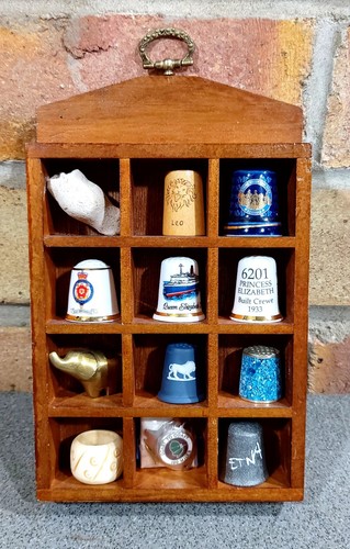 Thimble display case with - thimble,