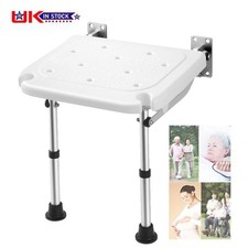 180kg Folding Shower Bench Wall Mounted Flip-up Bath Seat Bathroom Chair Nonslip