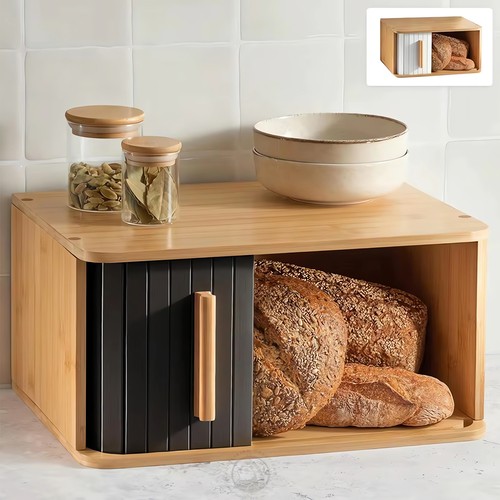 Bamboo corner bread bin - corner,