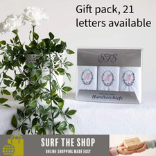 Ladies Handkerchiefs 100% Cotton Initial Letter Monogram Pack of 3 Hankies