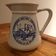 Dart Pottery Pitcher Henderson 1887-1987 Centennial "Echoes of an Era" ~ MINT