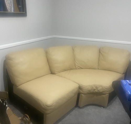 Natuzzi leather sectional - leather,