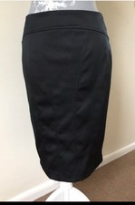 Ladies black satin pencil