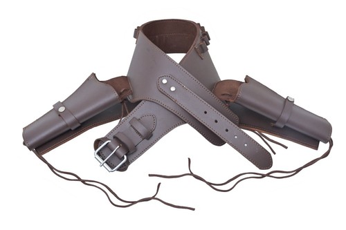 Holster gun double leather - gun,