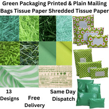 Tissue Paper Green Coloured Printed & Plain Mailing Bags ,Shredded Paper 