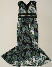 JUST CAVALLI Womens Sleeveless Mermaid Dress IT 44 Medium Black Floral BZ64