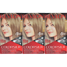 Revlon Colorsilk Permanent Hair Colour Dye 60 Dark Ash Blonde - Pack 3