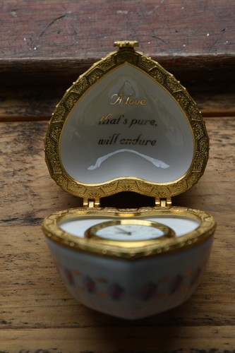 Vintage porcelain heart clock - heart,