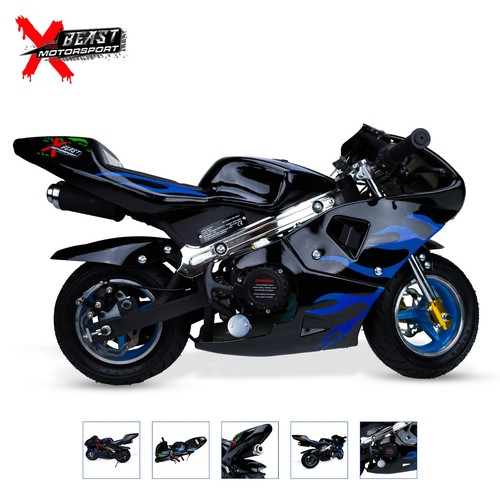 Mini pocket motorcycle blue - mini,