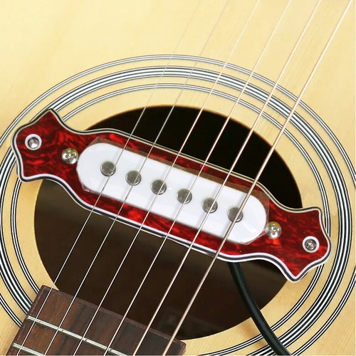 Red electric guitar - sound, hole