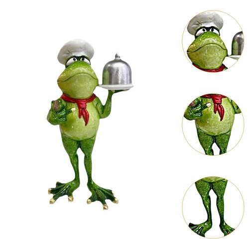 Frog chef figurine artificial - chef,
