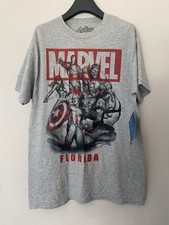 Mens Marvel Avengers Grey Cotton T-Shirt Disney Florida Size Medium BNWT
