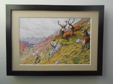 Loon Cartoon Deer Stalking print 'Theres A Man With Bloody High Pressure' FRAMED