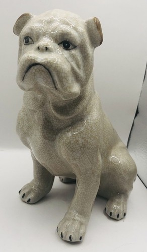 Dog statue glazed - statue, ceramic