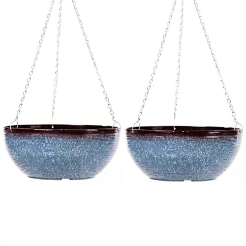 Blue glazed effect - blue, hanging