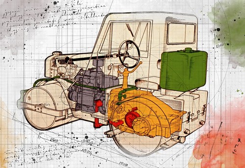 Aveling barford road roller - ga,
