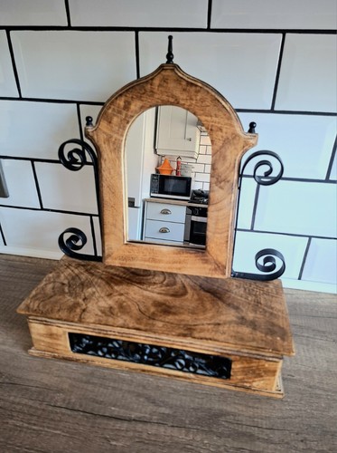 Wooden framed mirror stand - framed,
