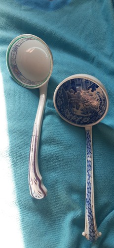 Antique pair tureen ladles - of,