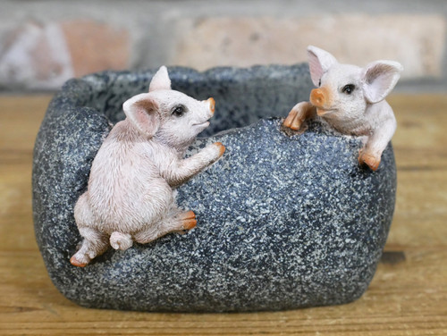 Small pig trough ornament cute - trough,