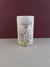 80s Vintage Sadler Iris small cylinder shaped vase - with crack but still lovely