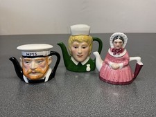 Bundle Of 3 Miniature Teapots From Artone England Hand Painted 8cm