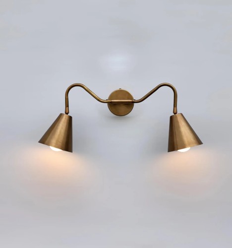 Brass double wall sconce - double,