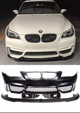 BMW 5 SERIES E60 E61 M4 STYLE LOOK FRONT BUMPER & SPLITTER GRILLES FOGLIGHTS UK
