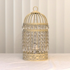 Cream Birdcage Crystal Table
