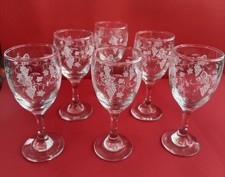 Set 6 Etched Sherry Glasses
