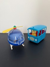 Peppa Pig Vehicle Bundle – Miss Rabbit's Bus & Helicopter Toys
