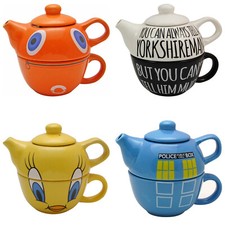 Novelty Teapots for One. Pot Cup Funky Unique Gift for Tea Lover fun quirky