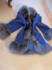 Silver Fox Fur Wool Coat