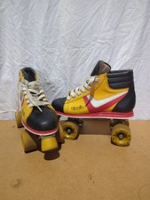 Vintage Roller Skates Red Stone Apollo Size 7 Quad Retro Roller Disco Skates