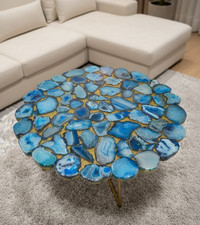 15" Handmade Blue Agate Coffee