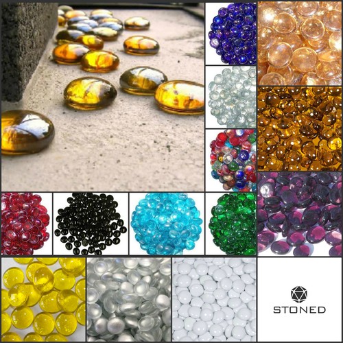 180 pcs glass pebbles - or,