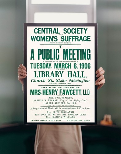 Women suffragette meeting - women's,