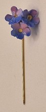Vintage Floral Stick Pin Blue