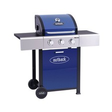 Outback Mercury 3 Burner Gas BBQ - Blue