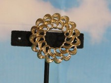 Gold Tone Round Brooch Marked Sarah Coventry