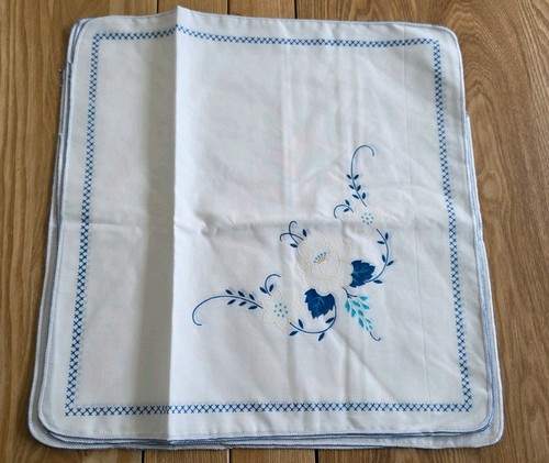 Vintage white embroidered - x6,